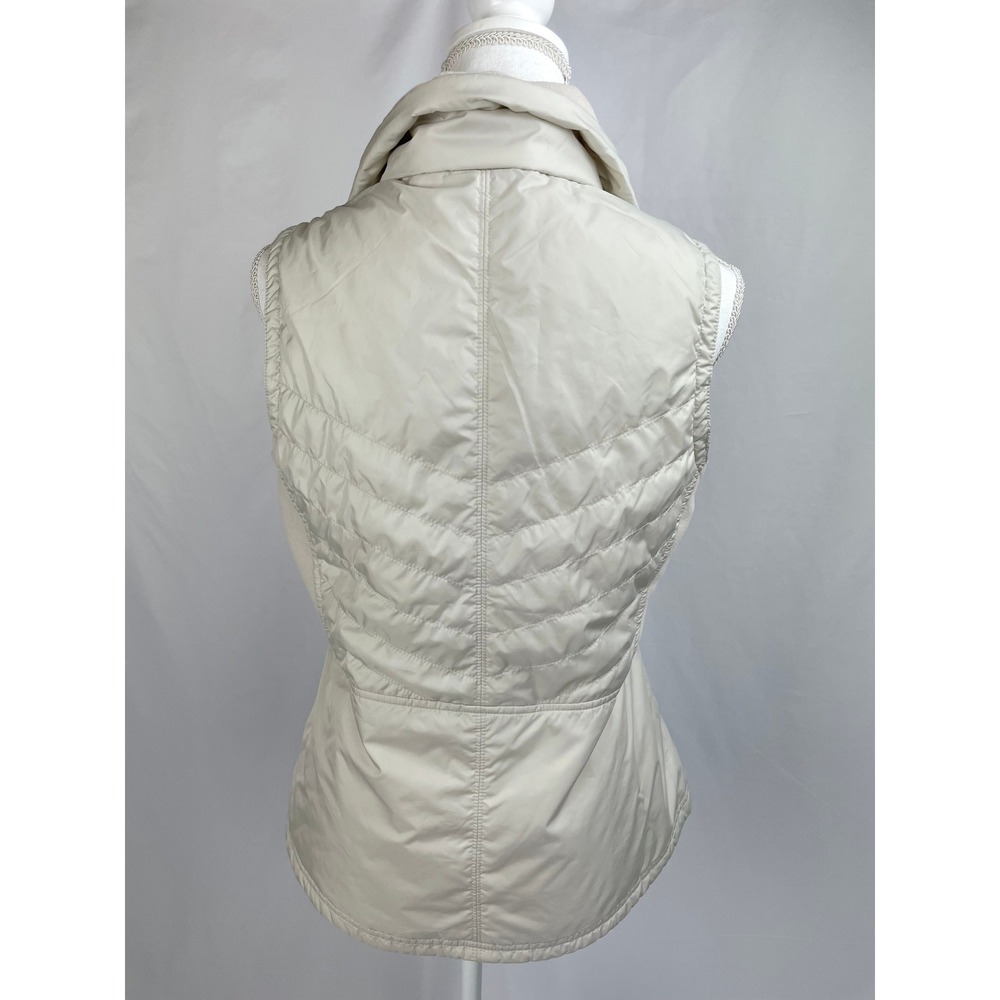Columbia Women Medium Cream Fleece Quilted Zip Mix it Around Vest - Picture 3 of 6
